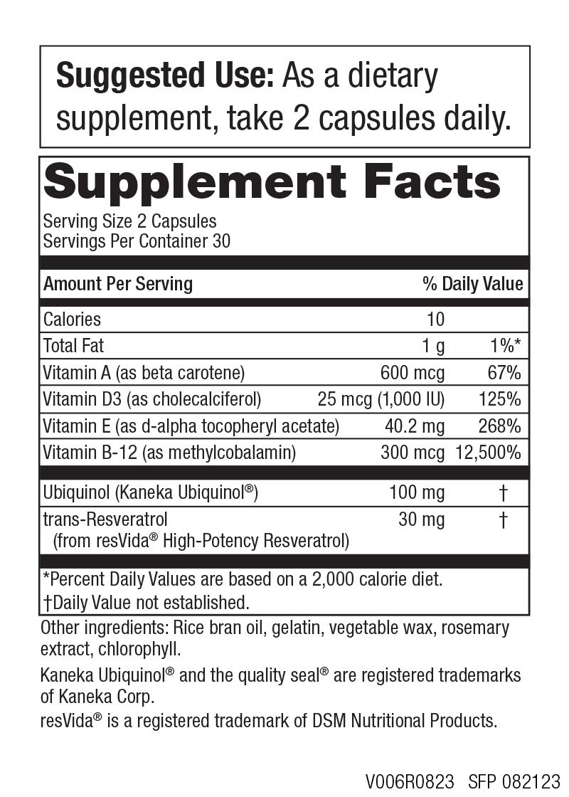 Ubiquinol Daily™ CoQ10 + Resveratrol