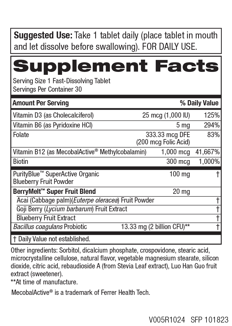 Blueberry Probiotic B12 Energy Melt™