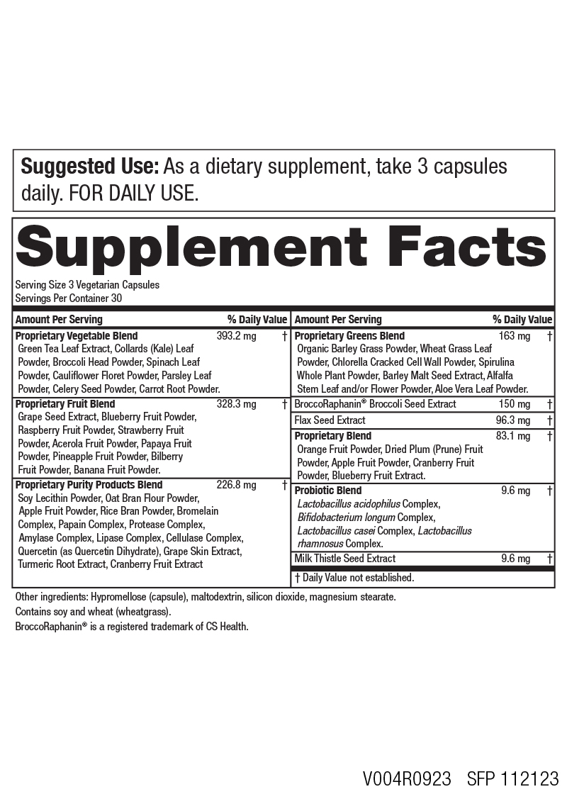 Triple Greens<sup>®</sup> Deluxe Capsules -- with BroccoRaphanin<sup>®</sup>